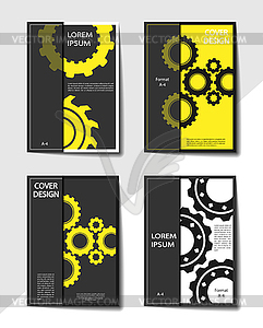 Business cover design with gears. Mechanical - vector image