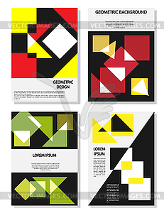 Set of editable layouts for A4 cover with abstract - vector clip art