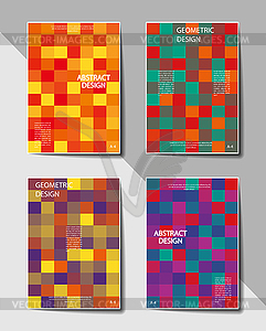 Set of covers with flat geometric pattern. format - vector image