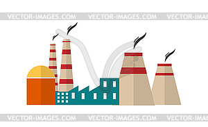 Thermal, nuclear or coal power plant - vector image