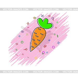 Carrot icon. Comic book style icon with splash - vector clipart / vector image