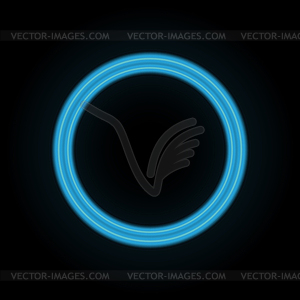 Синий неоновый круг. для дизайна - клипарт в векторе / векторное изображение