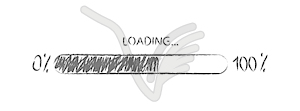 Pencil sketch of loading icon of zero to one hundre - vector image