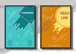 Set of covers in A-4 format with flat abstract - vector clipart