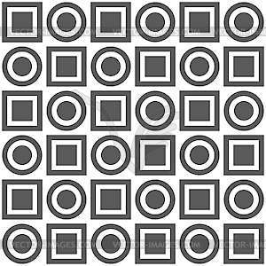 Seamless geometric stock pattern of circles and - vector clip art