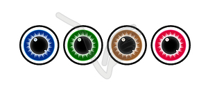 Eye, set of color icons. Simple stock icon for - vector image