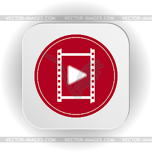 Icon, film frame with play icon. Stock for l - royalty-free vector image