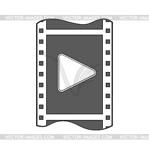 Icon, film frame with play icon . Stock for - vector image