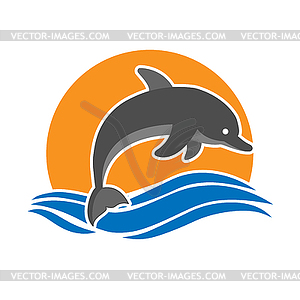 dolphins jumping out of water clipart