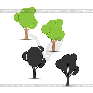 Set of options tree icons. Flat design to illustrat - vector EPS clipart