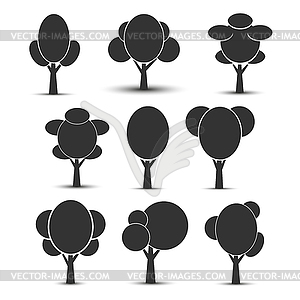 Set of options tree icons. Flat design to illustrat - stock vector clipart