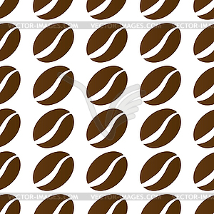 Seamless pattern of coffee beans. Stock for wrapper - vector clip art