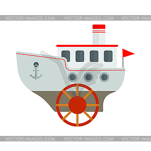 Children`s drawing of steamship. is - vector clipart