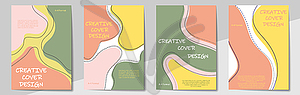 Geometric cover design templates A-4 format. - vector clip art