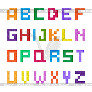 Alphabet made of designer cubes. Stock for design a - vector EPS clipart