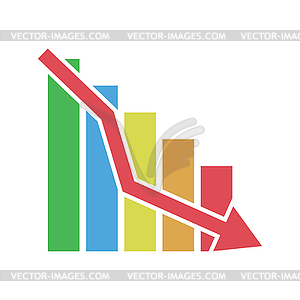 Icon of chart of fall of business and Finance. St - vector image