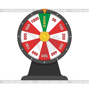 Wheel of fortune with sector zero. Simple design - vector clip art