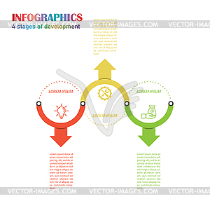 Infographics. template of three stages. For web pag - vector image