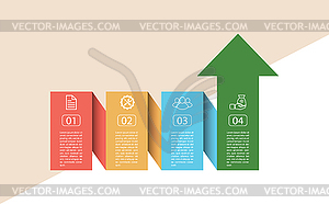Infographics. template four stages. For web page - vector clipart