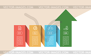Инфографика. Шаблон четыре этапа. Для веб-страницы - иллюстрация в векторе