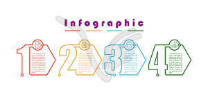 Инфографика. Шаблон четыре этапа. Для веб-страницы - векторный клипарт / векторное изображение