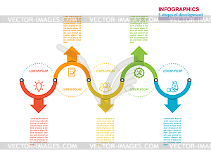 Infographics. template of five stages. For web - vector clipart