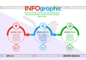 Infographics. template of three stages. For web pag - vector clip art