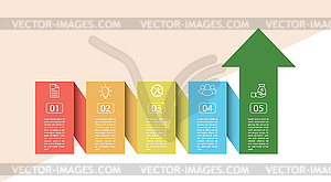 Инфографика. шаблон с пятью этапами. Для сети - векторное изображение
