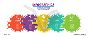 Infographics. template of five stages. For web - vector image