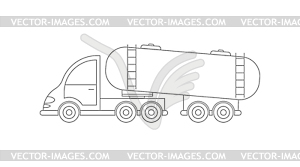 Icon of tractor with tank. Simple design, an empty - vector image