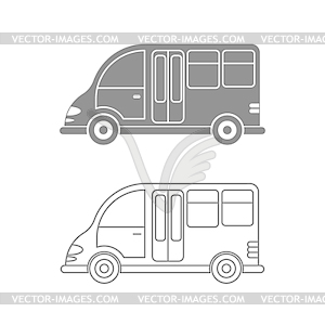 Set of icons for car or commercial van. Simple - vector clipart