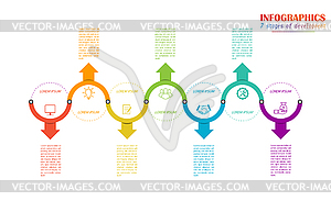 Infographics. template of seven stages. For web pag - vector clipart