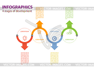 Infographics. template of four stages. For web - vector image