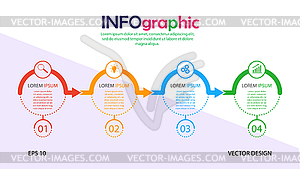 Infographics. template of four stages. For web - vector clip art