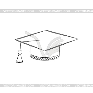 Graduate`s cap. An empty polygon is on white - vector clipart