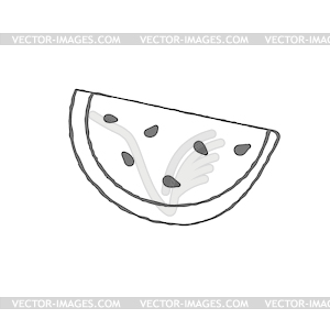 Watermelon slice in Doodle style. drawing for design - vector clipart