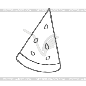 Watermelon slice in Doodle style. drawing for design - vector image