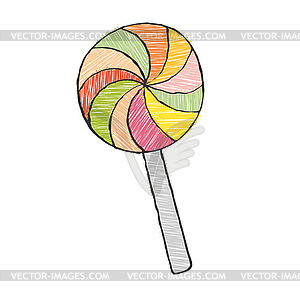 Candy Lollipop. color in Doodle style, isola - vector image