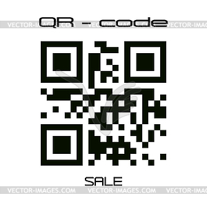 Реальный QR код продажа - ПРОДАЖА. Логотип, наклейка для магазина, - векторизованный клипарт