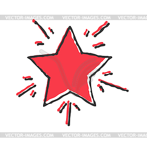 Star. color in Doodle style for theme design - vector image