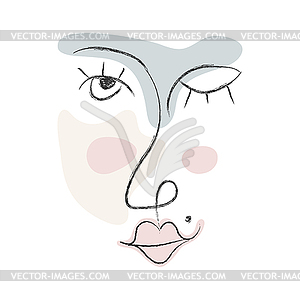 Hand-drawn abstract portrait. with simple - vector image