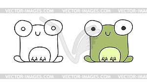 Set of abstract images of frog. Empty silhouette an - vector clipart