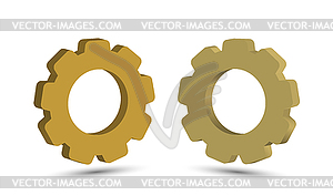 Two projections of volume gear - vector clipart