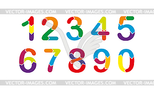 Numbers. set of simple color icons on white - vector image