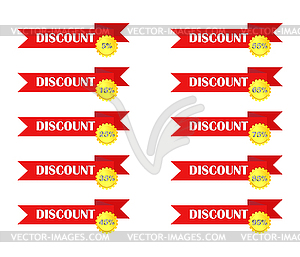 Set of tapes with words discount and interest for - vector clipart