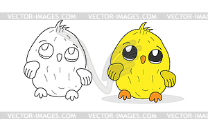 Cute children`s cartoon chicken. set for - vector clip art