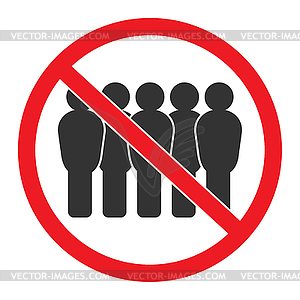 Sign of social distance. Simple , filled cont - color vector clipart