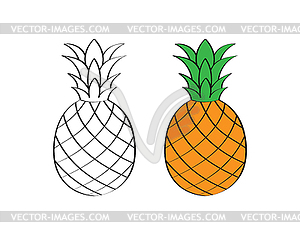 Set of s of pineapple for scrapbooking, color - vector image