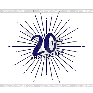 Number 20 on background of fireworks. - vector clipart