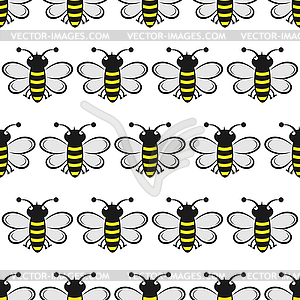 Seamless bee pattern for textiles, packaging and - vector clipart